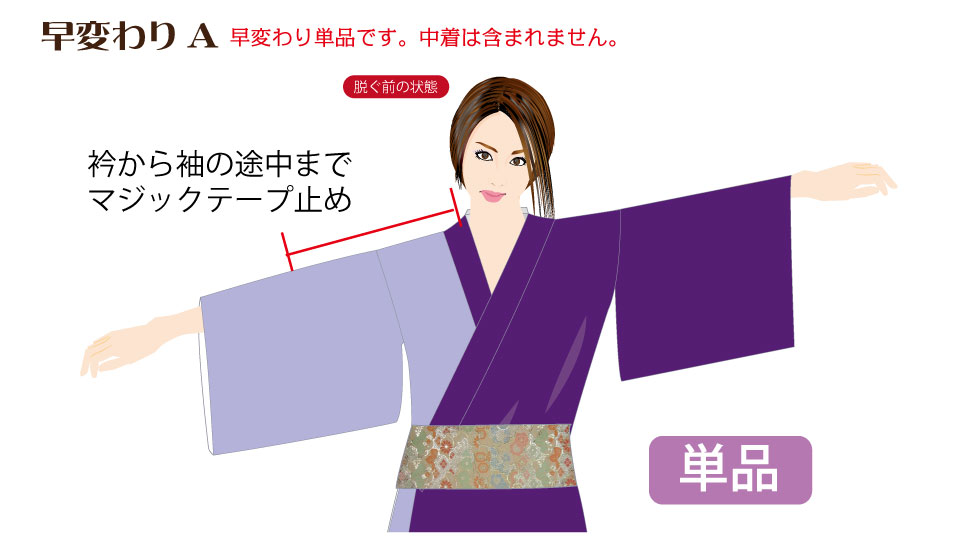 よさこい衣装早脱ぎチェンジ衣装説明